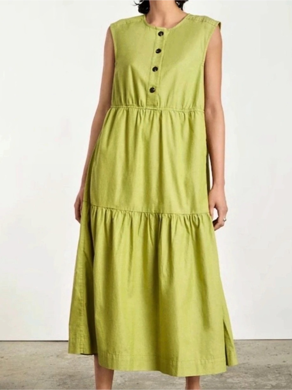 Everlane Sleeveless Midi Dress in Green NWT